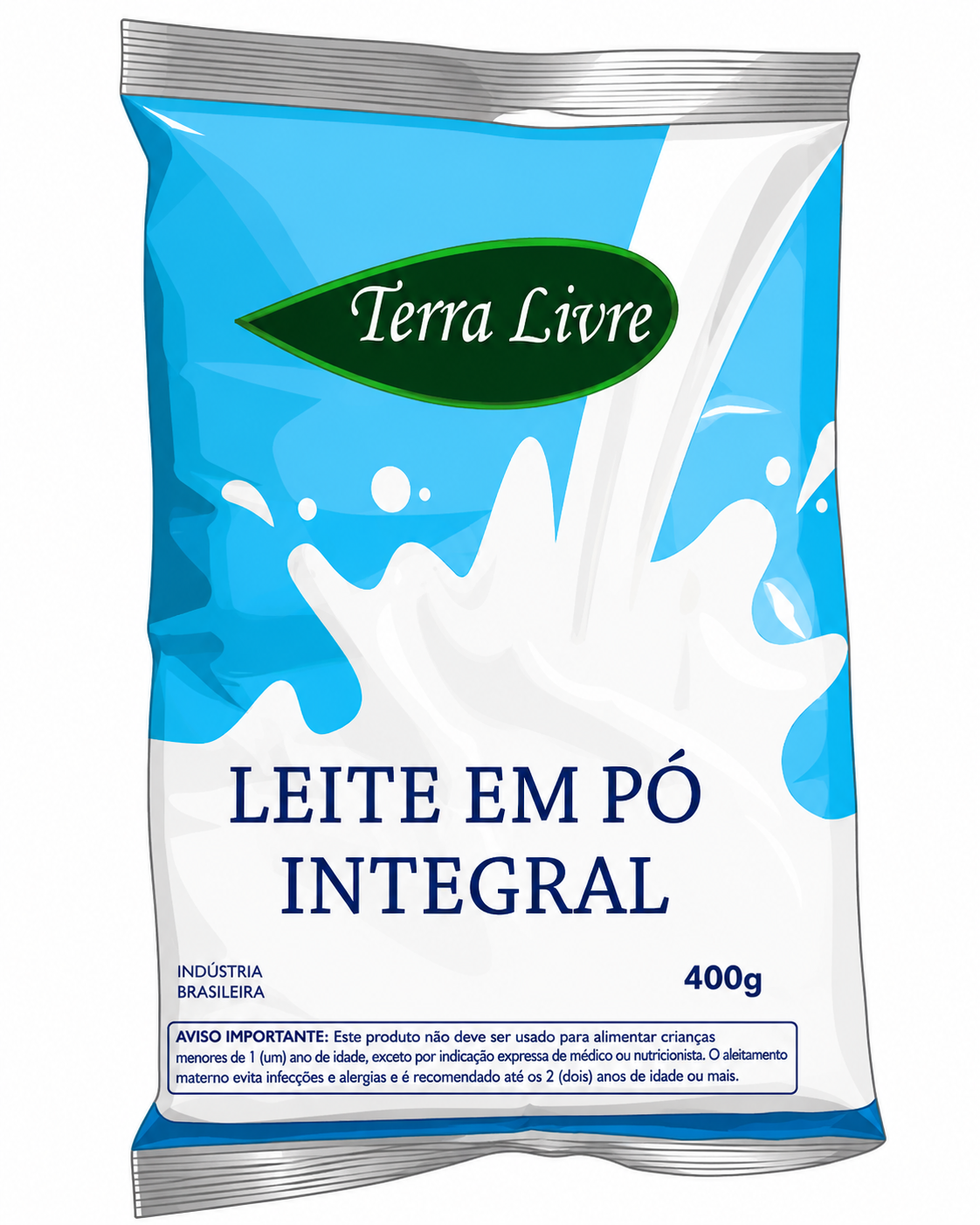 Leite em pó integral 400g LEITE EM PO INTEGRAL INSTANTANEO 400G TERRA LIVRE
