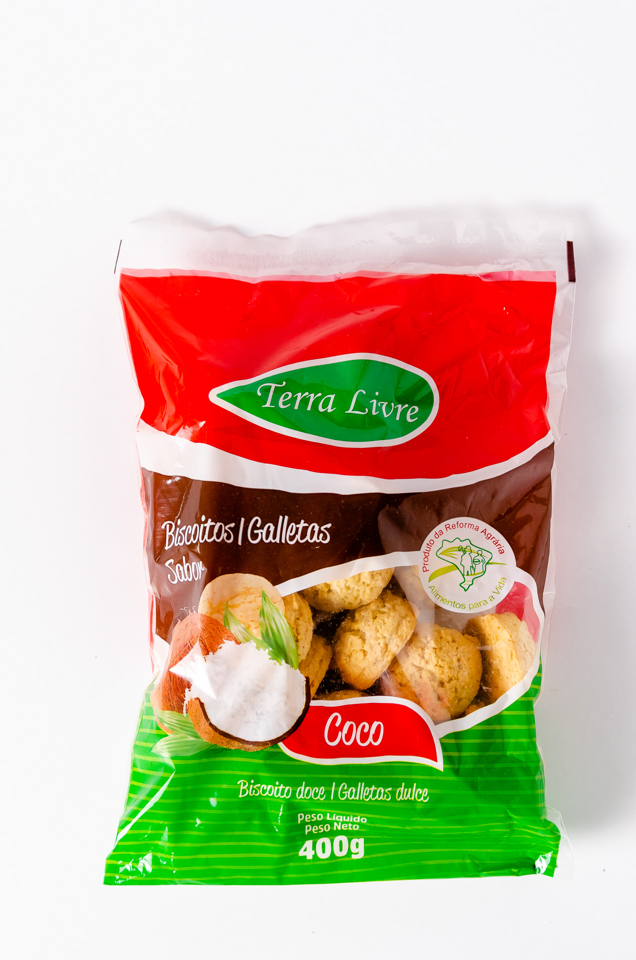 BISCOITO SABOR COCO 400G TERRA LIVRE