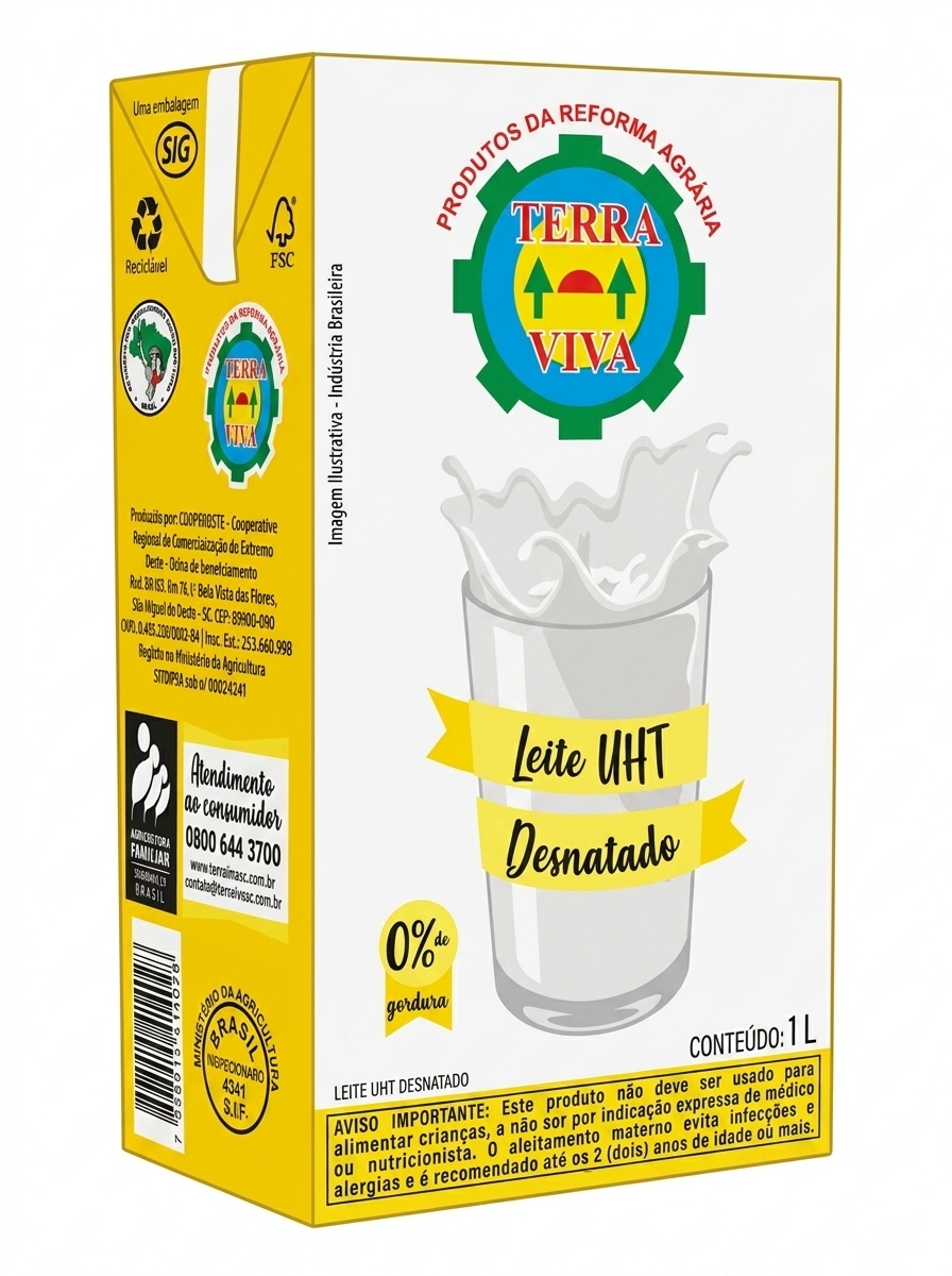 LEITE LONGA VIDA DESNATADO TERRA VIVA 1LT